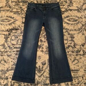 INC International Concepts Dark Wash Mid-Rise Wide Leg Jeans• 10